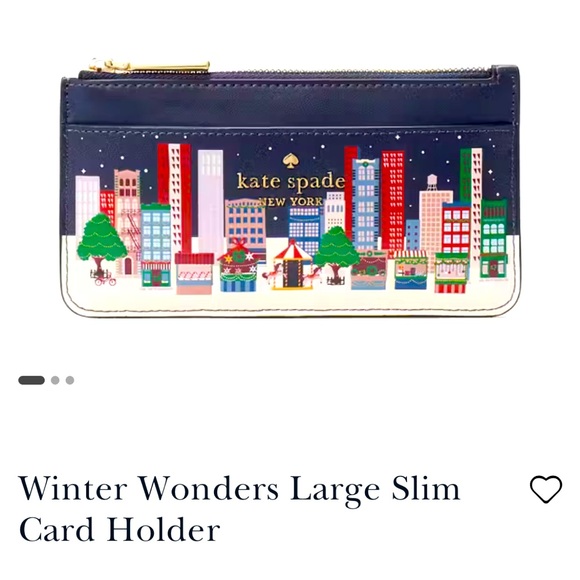 kate spade / Winter Wonders Large Slim Card Holder Wallet - Picture 1 of 8
